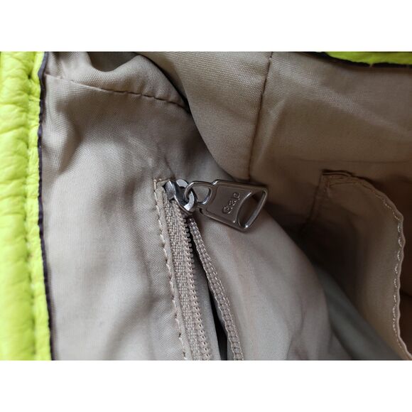 Gap Womens Crossbody Handbag Purse Jute Leather Canvas Tan Green Summer Spring - Picture 3 of 8